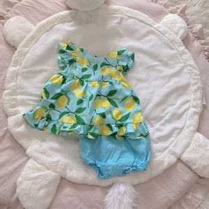 Janie and Jack baby girls lemon print dress